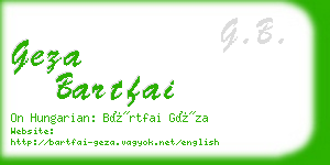 geza bartfai business card